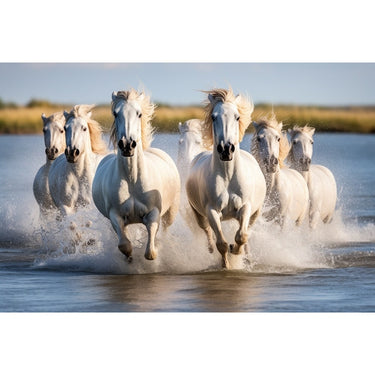 chevaux de camargues tableau